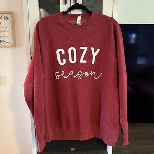 Cozy Season Graphic Crewneck Sweater Size Large